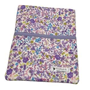 Handmade Quilted Kindle or Small Book Sleeve with Front Pocket NEW 9" x 7 1/2"